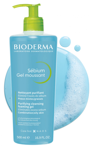 Bioderma - Face Cleanser - Sébium - Makeup Removing Cleanser          بيوديرما - منظف للوجه - سيبيوم - منظف لإزالة المكياج - منقي للبشرة - غسول للوجه للبشرة المختلطة إلى الدهنية