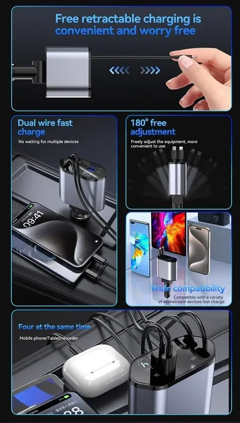 4 in 1 Retractable Charger